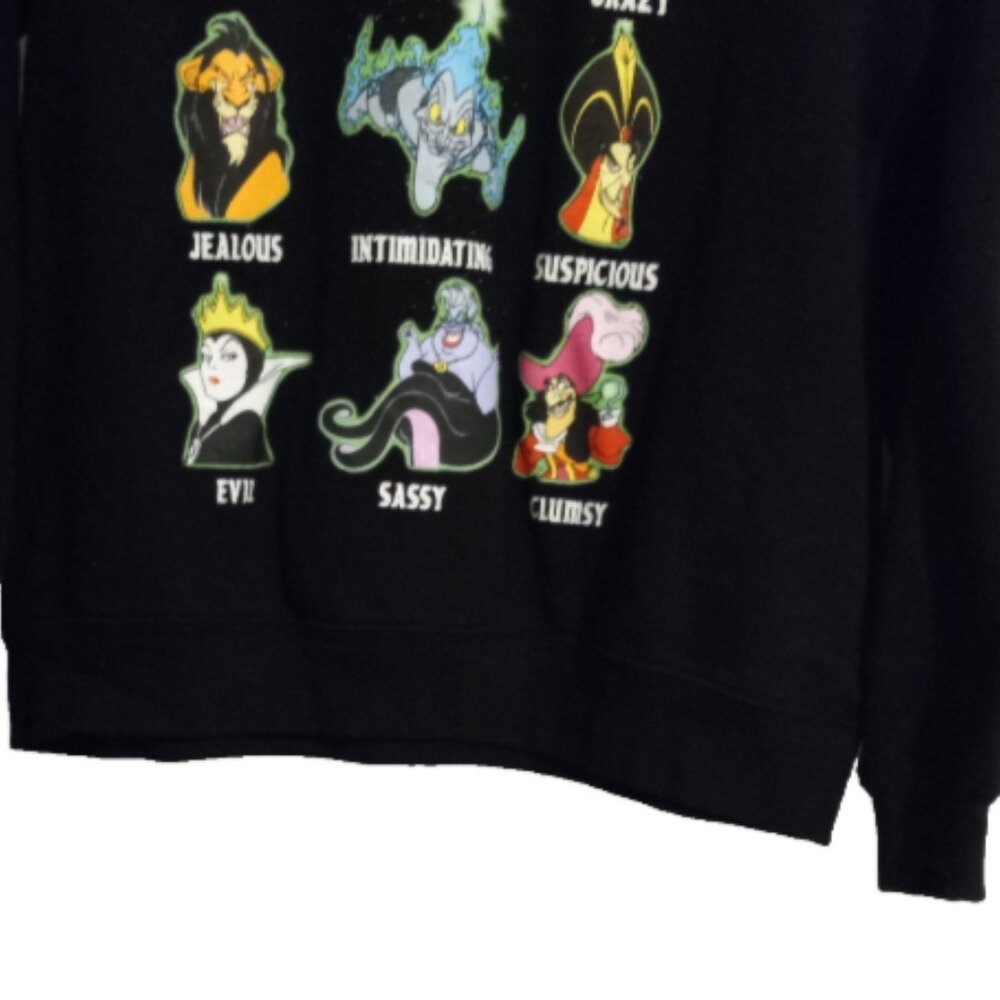 Disney Villains Mood Characters Sweatshirt Girls L 11-13 Black Graphic - Picture 5 of 9
